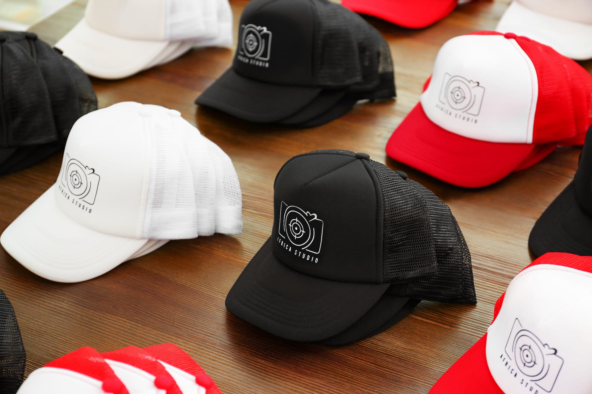 Display of Custom Hats for Small Businesses, Nonprofits, Schools, and more